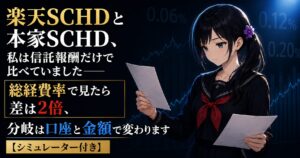 楽天SCHDと本家SCHDの総経費率を見比べる月城ミオ