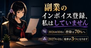 副業のインボイス登録は必要か。2026年10月に控除は80%から70%へ
