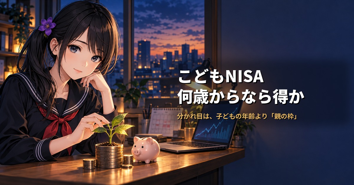 セーラー服姿の月城ミオが、硬貨の上に育つ小さな苗木にそっと手を添えている